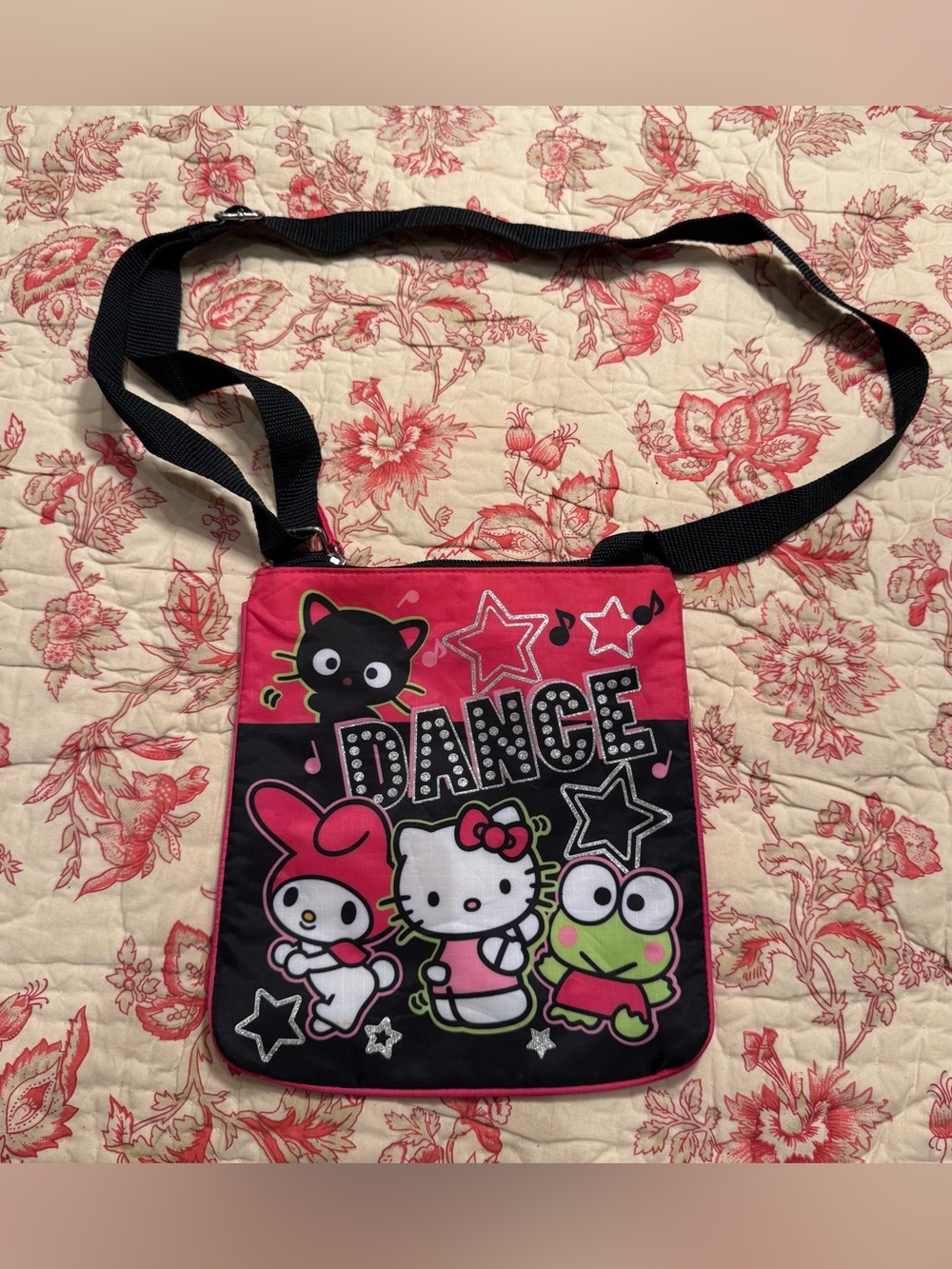 Y2K Sanrio Pink & Black 'Dance' Character Crossbody Bag